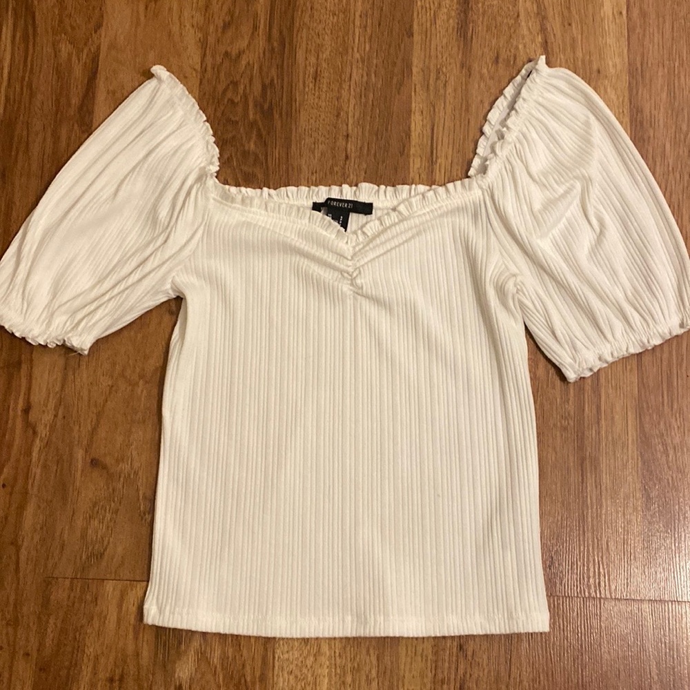 Forever 21 White ribbed shirt